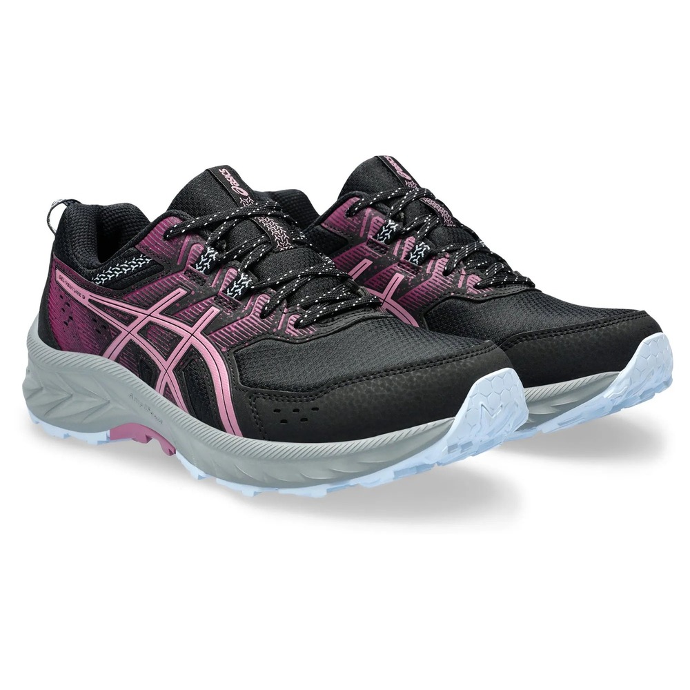 Asics Gel-Venture 9 Womens 8 Wide Black Pink Purple Gym Trail Hike Running Shoes